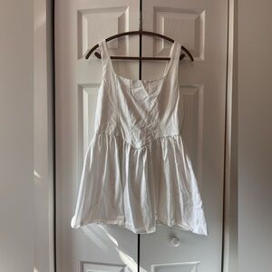 White Sleeveless Fit & Flare Dress